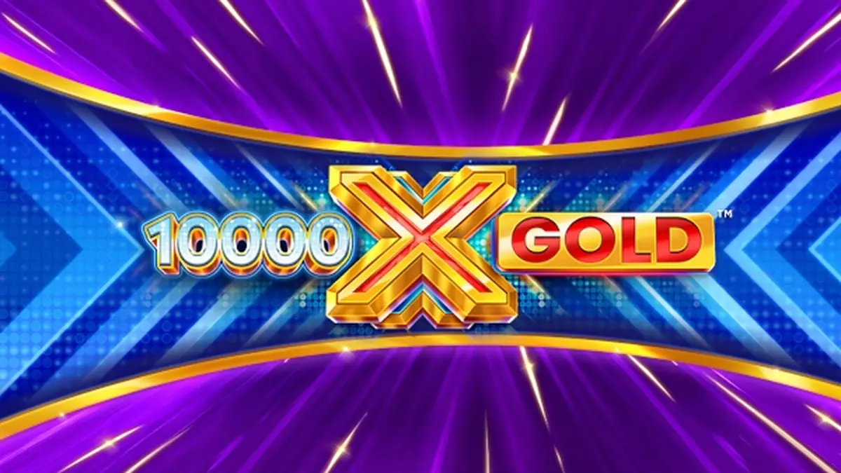 10,000 X Gold slot machine interface na may gintong tema